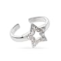 Sparkling CZ Star Sterling Silver Toe Ring