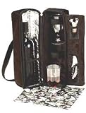 Picnic Gift - PGI-2025GR2 - Solana Picnic Insulated Wine Tote - Green & Grapevine Napkins - 10 W x 14 H in.