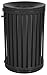 45 gal. Black Steel Round Trash Can