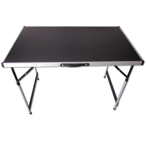 SIMPLE - Aluminium Adjustable Folding Table - Black / Grey