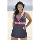 Beadwork One Piece Plus Size Swimdress Swimsuit by Liz Claiborne� - Women's Swimwear Plus Size Swimsuit