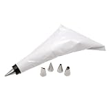 from DINTRADERS Cake Decorating Set Bag With 5 Stainless Steel Nozzles And Icing Piping Set New Model 806317
