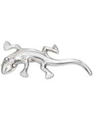 Sterling Silver 26x52mm Crawling High Polish Gecko Pin