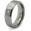 Titanium Ring with Bezel-set Cubic Zirconia (Sizes 8-12)