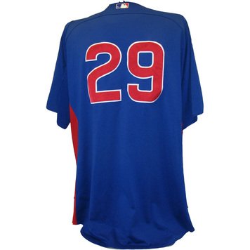 Jeff Samardzija Jersey - Chicago Cubs 2011 Game Worn #29 Spring Training Road Blue Jersey (52)