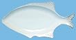 White Fish Ceramic Pottery Tuna Large Platter 19"x9 1/2"x1 3/4"