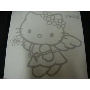 "Hello Kitty" Racing Car Decal Sticker (New) Gold Angel Style X2