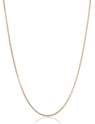 14k Italian Rose Gold Wheat 0.9mm Chain Necklace, 16"
