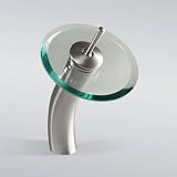 Euro Modern Contemporary Waterfall Bathroom Lavatory Vessel Sink Faucet Tall Brushed Nickel