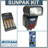 Sunpak PZ42XN Digital Flash for Nikon I-TTL, Basic Outfit with 4 NiMH Batteries, Charger, Flashpoint Flash Diffuser