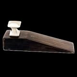 Door Stops Black Hardwood, Black Walnut Finish Wedge Satin Nickel finish Knob