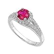 Sterling Silver Ring - Clear CZ and Round Ruby - Prong Set - 8 mm x 2 mm, Sizes 4-9 Sterling Silver Ring - Clear CZ and Round Ruby - Prong Set - 8 mm x 2 mm, Sizes 4-9