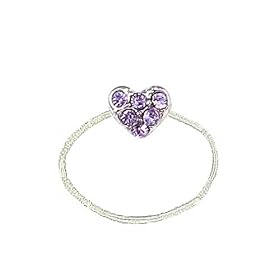 Toe Ring - T36 - Crystal Illusion - Small Heart ~ Violet (Purple)