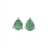 0.55 Carat Genuine Emerald Stud Earrings