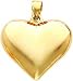 14K Gold Puffed Heart Charm