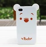 iPhone 4G/4S Winnie The Pooh Bear Style Soft Plastic Case/Cover/Protector,White with red pattern