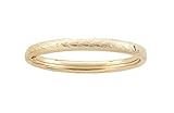 14k Yellow Gold Filled Children's Heart Pattern Guard and Hinge Bangle Bracelet