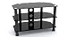 Umount&reg; Mountright UMB3 TV Stand For Up To 23" 24", 26", 27", 30", 32", 33", 37" LED, LCD & Plasma Screen - Black Glass/Black Aluminium Legs