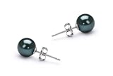 Black 6.5-7mm AAA Japanese Akoya Pearl Earring Set
