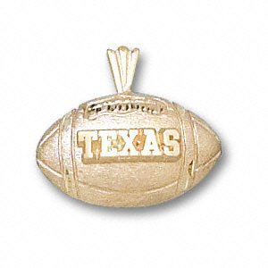 Texas Longhorns Solid 14K Gold ”TEXAS” Football Pendant