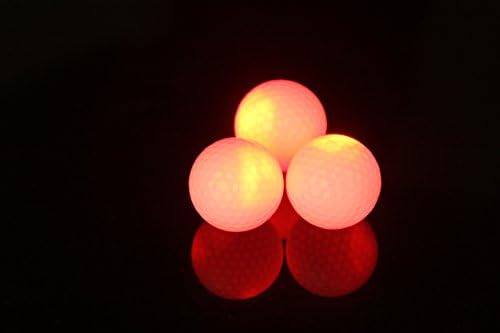 (Pack of 3)MAXZOLALED Golf Balls,Night Golf,Super Bright Led Golf Night Training Ball,glow in the dark (Red 3 pcs)