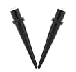 Acrylic Neon Taper with Clear CZ - Black - 2G - Sold as a Pair