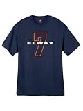Mens Elway 7 Throwback Navy Blue T Shirt Size Large