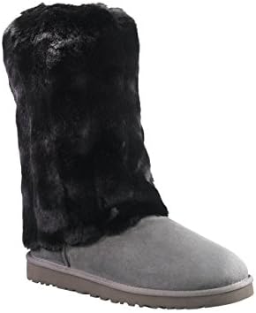 Faux Fur Boot Covers Leg Warmers Boot Sleeves (Black Beaver)