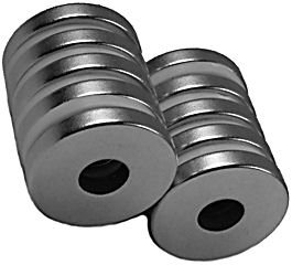 10 Neodymium Magnets 3/4 x 1/4 x 1/8 inch Ring N48 On Sale