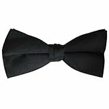 BLACK PRE-TIED SATIN CLIP ON FORMAL BOW TIE