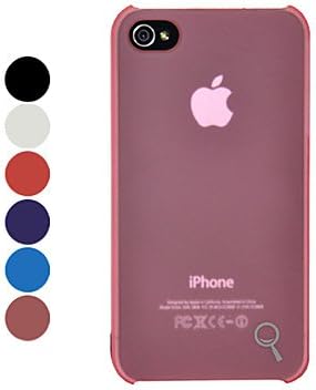 Classic Ultra-thin Solid Color PC Hard Case for iPhone 4/4S (Optional Colors) , Red