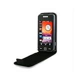 Housse Cuir Luxe Etui Clapet Noir Ouverture Clamshell Compatible Samsung S5230 Player One