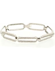 14K White Gold Diamond 7" Oval Link Bracelet