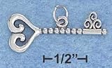 Sterling Silver Antiqued Key Charm or Pendant