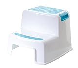 Ziweiba キッズ用 子供のスツール 厚い プラスチック スツール 踏み台 ステップ 2段 耐荷重80kg (Aブルー )