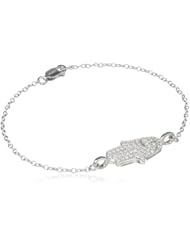 Cubic Zirconia Hand of God, Hamsa, Bracelet, 7.5"