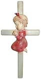 Kreuz Mädchen Geschenkidee zur Firmung oder Kommunion (Polyresin Höhe 15 cm)