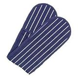 Rushbrookes Printed Navy Butchers Stripe Double Oven Glove