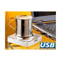 PEARL USB-Tassenw�rmer mit ausziehbarem Kabel und Edelstahltasse