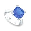Women's Solitaire Aquamarine Swarovski Crystal Rhodium Ring, Size: 5-10
