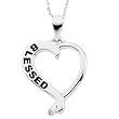 Inspirational Blessings Sterling Silver Blessed Reversible CZ Necklace