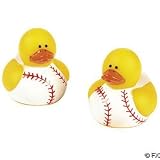 Two Dozen (24pc) Baseball Rubber Duck Party Favors