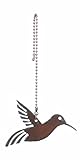 Rustic Ironwerks Hummingbird Fan Pull Made From Iron 8 Inch Chain Attached to a 3 Inch By 2.5 Inch