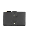 Mazzini Women's Soft Italian Leather French Purse Wallet Black