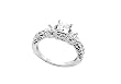 14k White Gold 1.13 CTW 3 Stone Princess Cut Diamond Ring