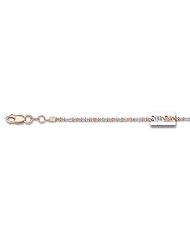 14K 16" Rose Gold With White Gold 1.5mm Polish Diamond Cut Sparkle Chain With Lobster Clasp