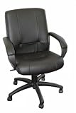Black Faux Leather Mid-back Managers Office Desk Chairs FYS313-1
