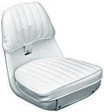 Moeller Heavy Duty Economy Boat Helm Seat, Cushion, and Mounting Plate Set (17.5 x 15.625 x 16.25, White)