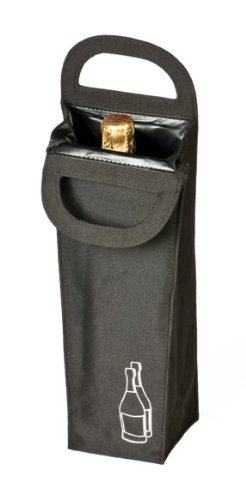 True Fabrications 1-Bottle Chiller Wine Bag, Black