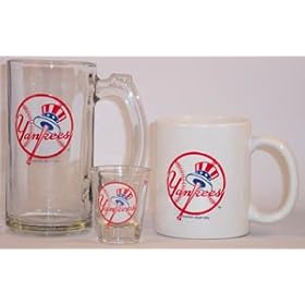 NEW YORK YANKEES MLB Baseball BEER MUG COFFEE MUG SHOT GLASS Gift Set